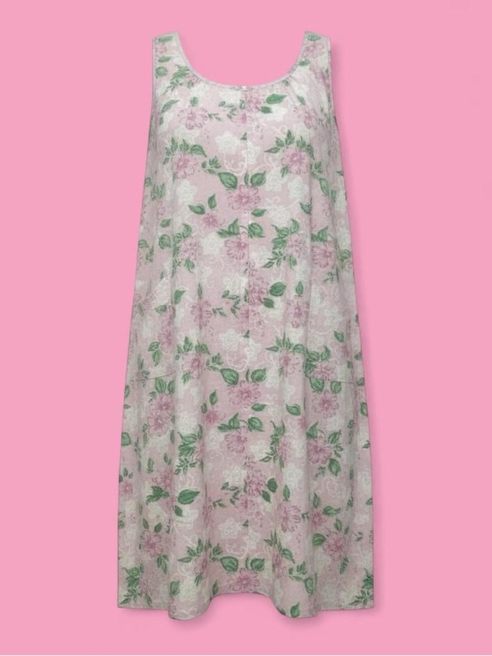 Pink Floral Anthony Richards Zip Up Nightgown Women’s Cozy Lounge House Dress